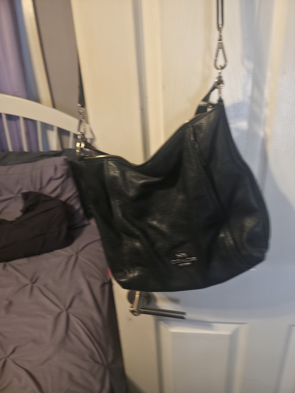 Coach Black Pebbled Leather Shoulder Hobo